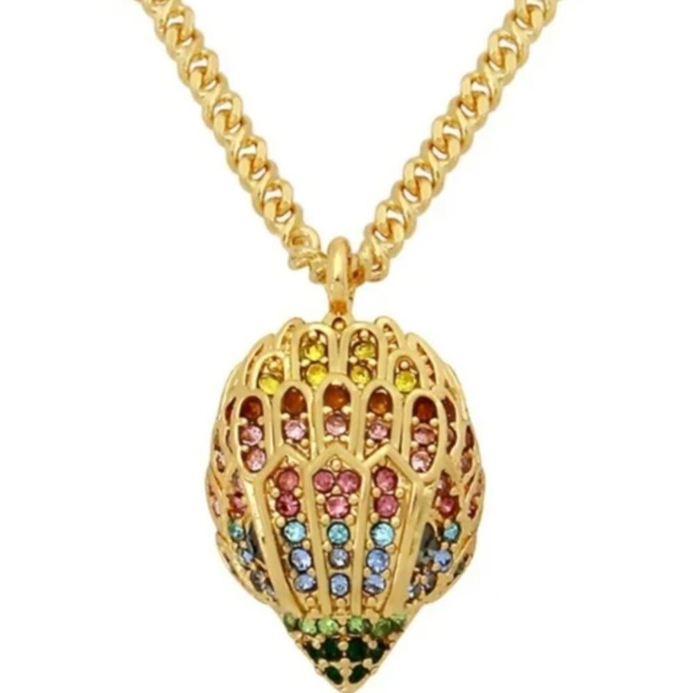 NWT KURT GEIGER LONDON MULTICOLOR CRYSTAL EAGLE PENDANT NECKLACE W BAG